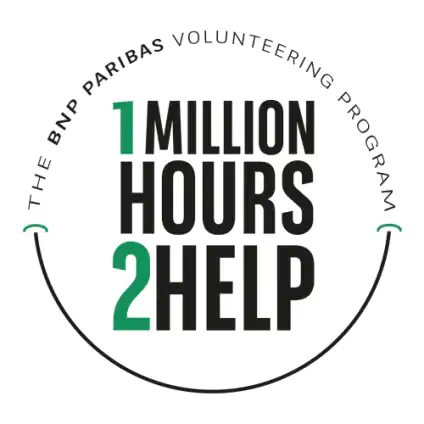 Logo der Initiative der BNP Paribas: 1MillionHours2Help